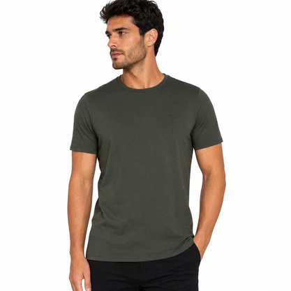 Camiseta Masculina Fideli Slim Verde TR00405023 EXG