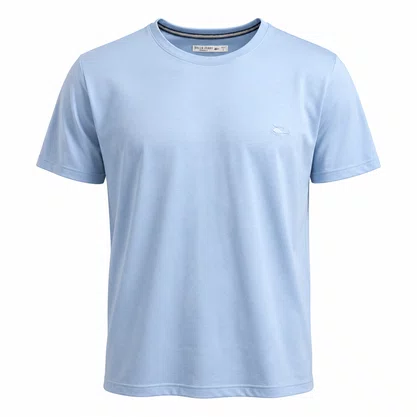 Camiseta Masculina Sallo Slim Fit Azul Claro 1157