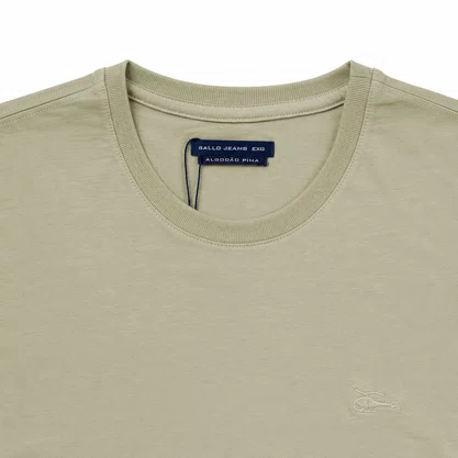 Camiseta Masculina Sallo Slim Fit Cinza 8176 Algodão Peruano