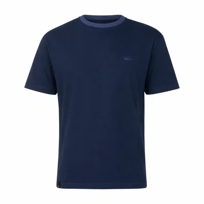 Camiseta Masculina Sallo Slim Fit Marinho 8176 Algodão Peruano