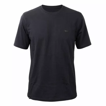 Camiseta Masculina Sallo Slim Fit Preta 8176 Algodão Peruano