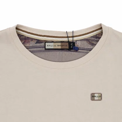 Camiseta Sallo Brand Slim Bege 0044