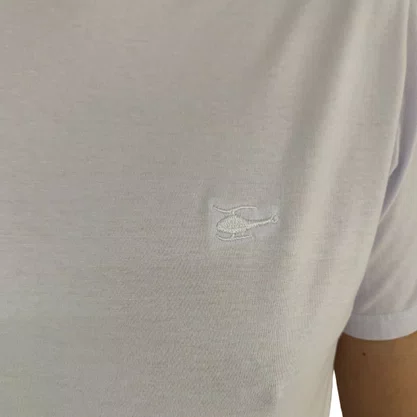 Camiseta Sallo Manga Curta Malha Fragrance Slim Branca 1158