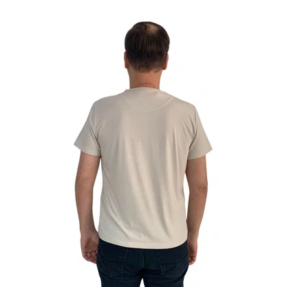 Camiseta Sallo Slim Manga Curta Bege 1157