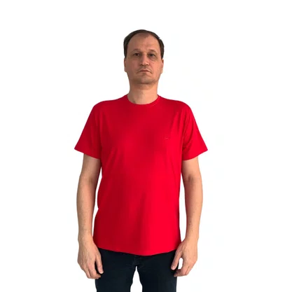 Camiseta Sallo Slim Manga Curta Vermelha 1157
