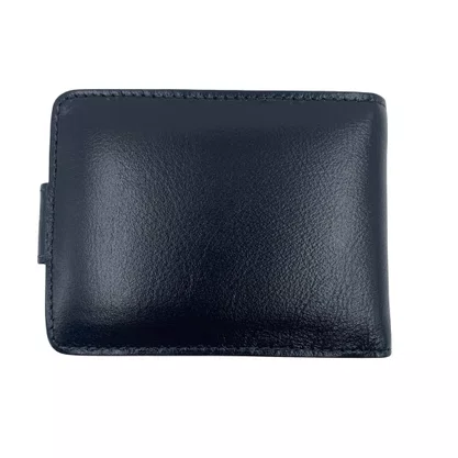 Carteira Euro Couro Masculina Preta com Fecho