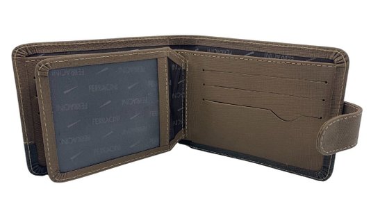 Carteira Ferracini Couro Masculina Marrom 387