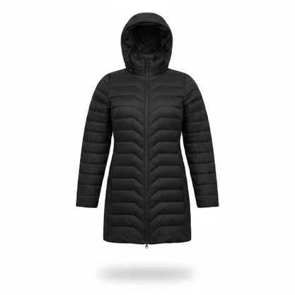 Casaco Feminino Pluma de Pato Alpelo Pesponto Preto 20500057