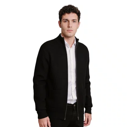 Casaco Suéter Modal Dunialin Preto 1345