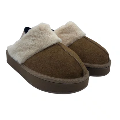 Chinelo de Quarto Katurê Feminino Flatform Pelo Marrom 450