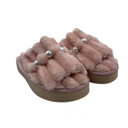 Chinelo de Quarto Katurê Feminino Flatform Pelo Rosa 447