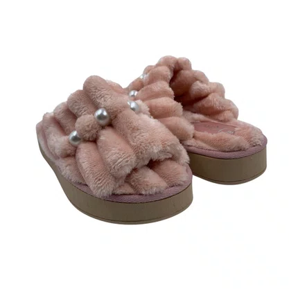 Chinelo de Quarto Katurê Feminino Flatform Pelo Rosa 447