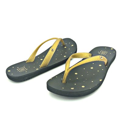 Chinelo Feminino Kenner Ibiza Preto/Dourado