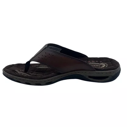 Chinelo Masculino Pegada Couro Marrom 131663