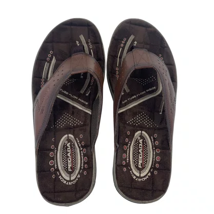 Chinelo Masculino Pegada Couro Marrom 131663