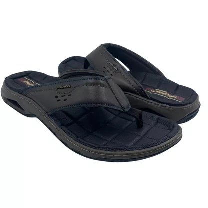 Chinelo Masculino Pegada Couro Marrom 133235