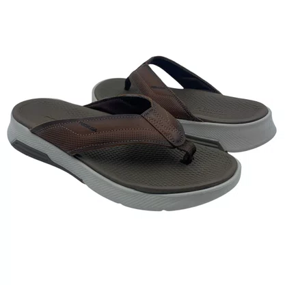 Chinelo Masculino Pegada Couro Marrom 134701