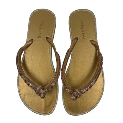 Chinelo Miss Love com Brilho Bronze CH2304