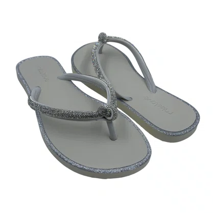 Chinelo Miss Love com Brilho Off White CH2304