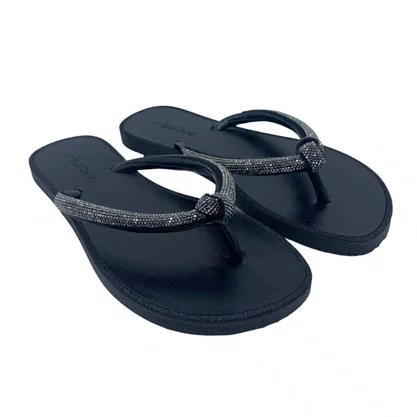 Chinelo Miss Love com Brilho Preto CH2304