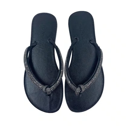 Chinelo Miss Love com Brilho Preto CH2304