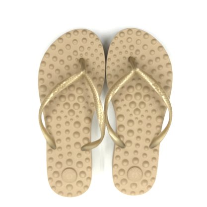 Chinelo Ortho Pauher Flyfeet Relax Anabela Bege AC058