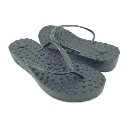 Chinelo Ortho Pauher Flyfeet Relax Anabela Preto AC058