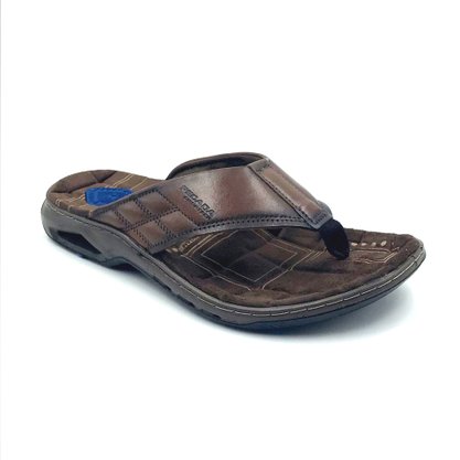 Chinelo Pegada Masculino Couro Marrom 133222