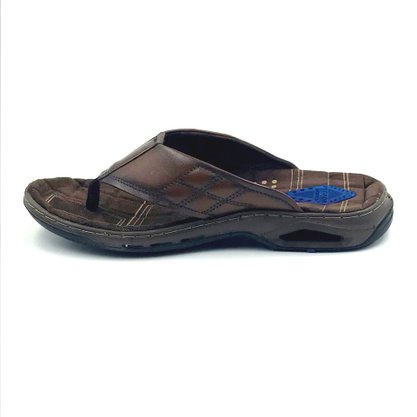Chinelo Pegada Masculino Couro Marrom 133222