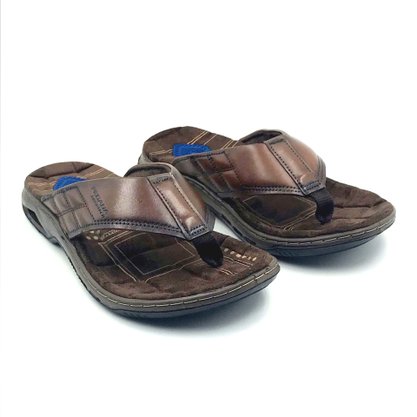 Chinelo Pegada Masculino Couro Marrom 133222