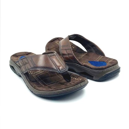 Chinelo Pegada Masculino Couro Marrom 133222