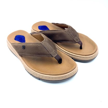Chinelo Pegada Masculino Couro Marrom 134305