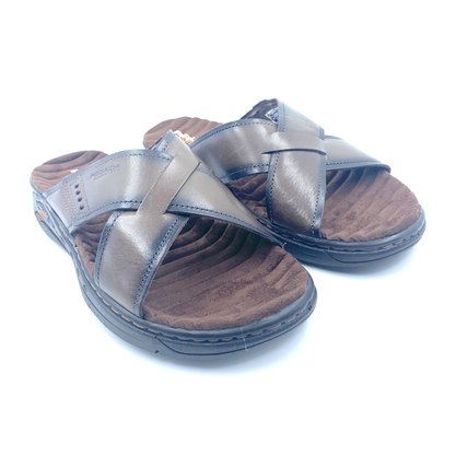 Chinelo Pegada Masculino Couro Marrom 134502