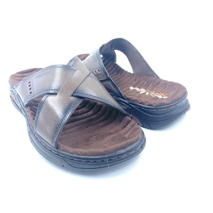 Chinelo Pegada Masculino Couro Marrom 134502