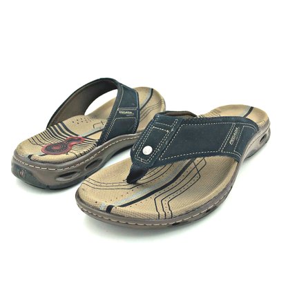Chinelo Pegada Masculino Couro Nobuck Marinho 130641