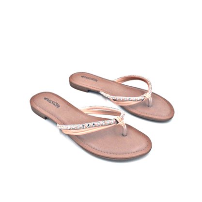 Chinelo Rasteira Mississipi Com Pedraria Rosê 5041