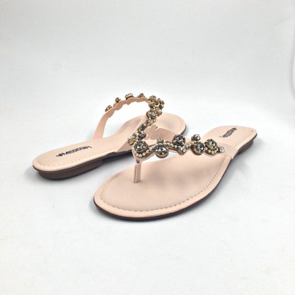Chinelo Rasteira Mississipi Pedrarias Baunilha 5061