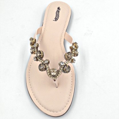 Chinelo Rasteira Mississipi Pedrarias Baunilha 5061