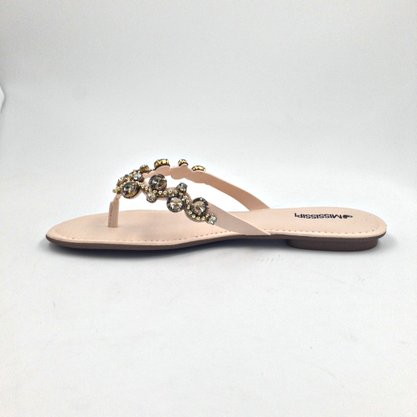 Chinelo Rasteira Mississipi Pedrarias Baunilha 5061