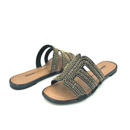 Chinelo Slide Dakota Preto Com Brilho 7281