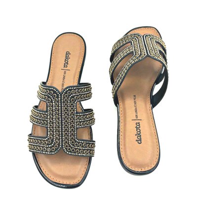 Chinelo Slide Dakota Preto Com Brilho 7281