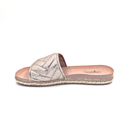Chinelo Slide Mississipi Tecido Ouro Conforto 5252