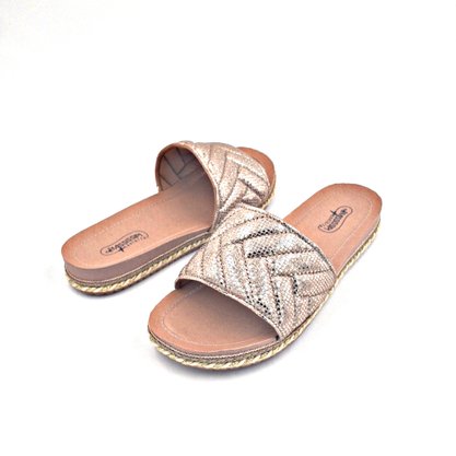 Chinelo Slide Mississipi Tecido Ouro Conforto 5252