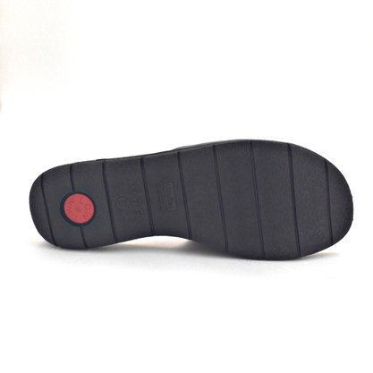 Chinelo Slide Usaflex Couro Preto Para Joanete 0303