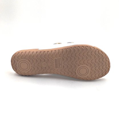 Chinelo Usaflex Couro Branco com Fivela Regulável 1859