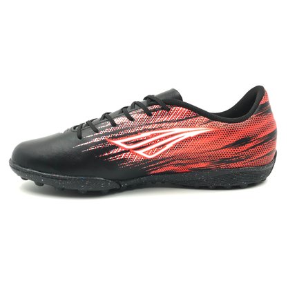 Chuteira Penalty Society Masculino Tornado Preto com Vermelho