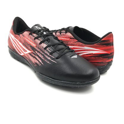 Chuteira Penalty Society Masculino Tornado Preto com Vermelho