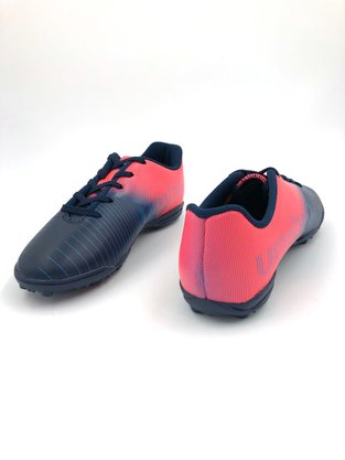 Chuteira Society Infantil Umbro Vibe Jr. Azul/Coral