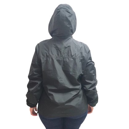 Corta Vento Dunialin Plus Size com Capuz Removível Preta 2237