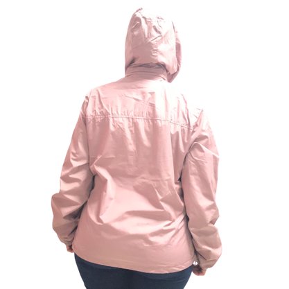 Corta Vento Dunialin Plus Size com Capuz Removível Rosê 2237